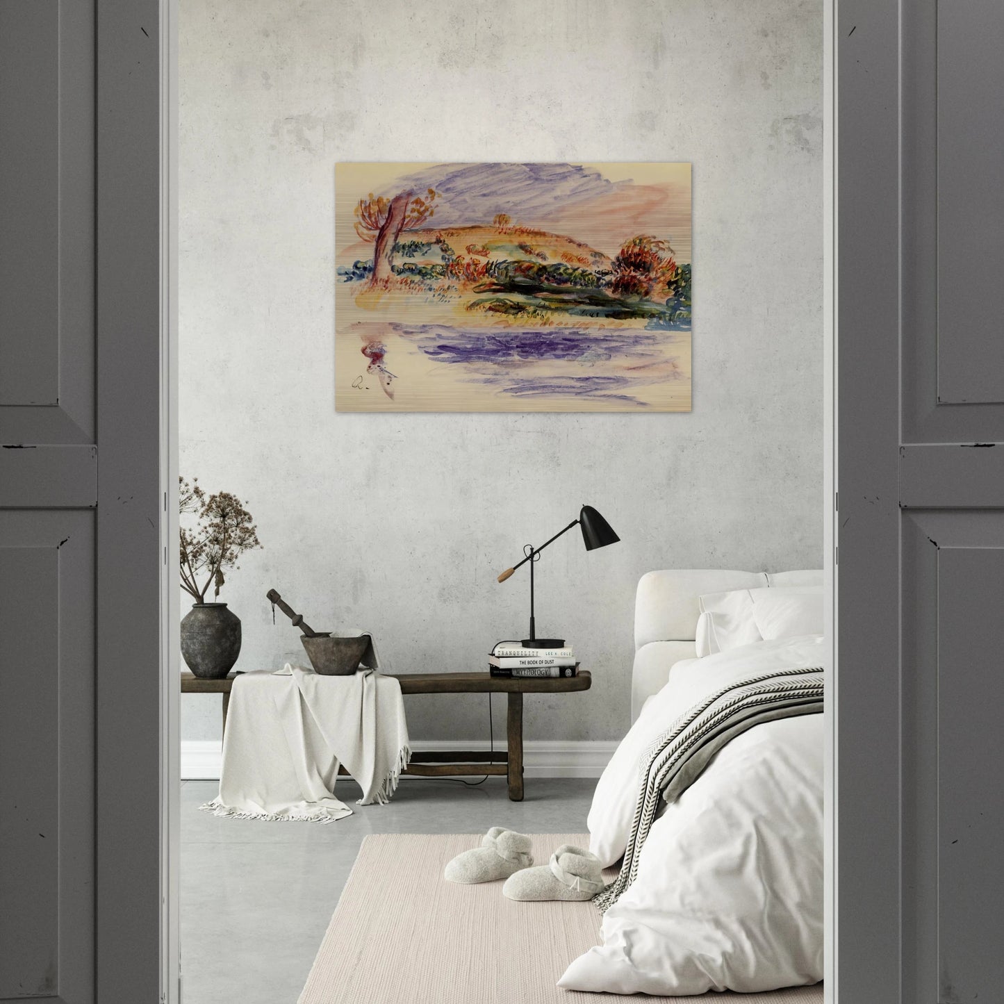 Landscape - Pierre-Auguste Renoir Brushed Aluminum Print - 70x100 cm / 28x40 inches | Pierre-Auguste Renoir Aluminum Print | Pierre-Auguste Renoir Prints