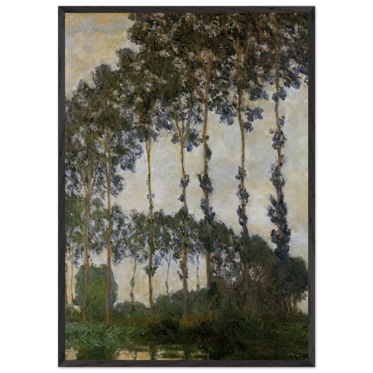 Poplars at Giverny - claude monet Framed Art Print – Black Wooden Frame - Default Title - -Framed Art Print