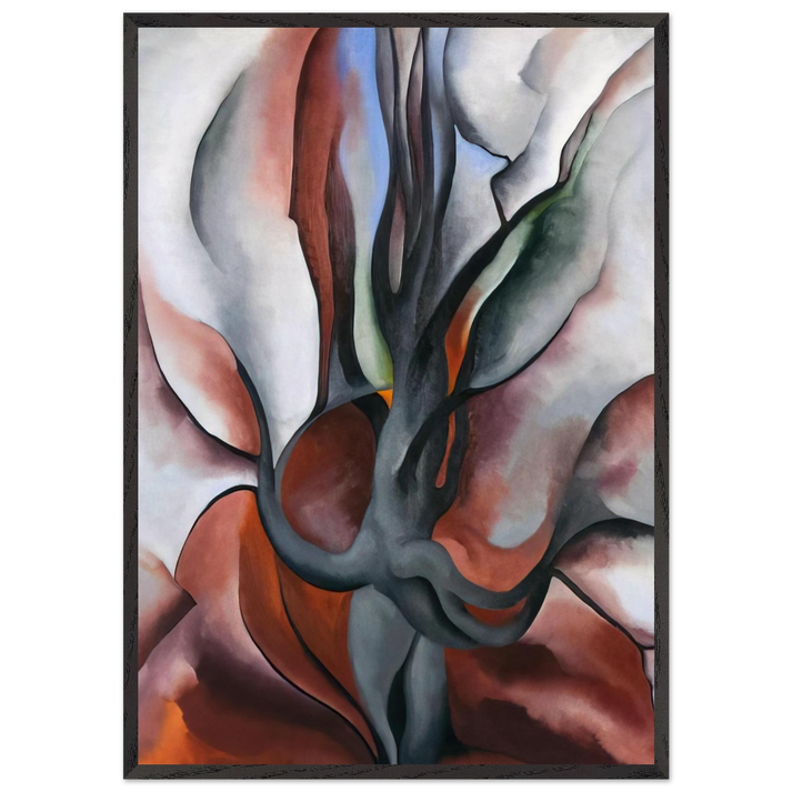 Autumn Trees - The Maple - Georgia OKeeffe 70x100 cm / 28x40 inches Framed Art Print – Black Wooden Frame