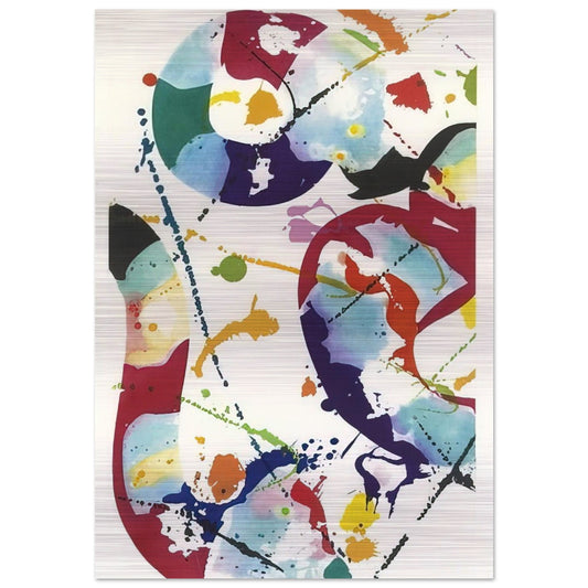 Untitled  SFE-85  - Sam Francis Brushed Aluminum Print - 70x100 cm / 28x40 inches | Sam Francis Aluminum Print | Sam Francis Prints