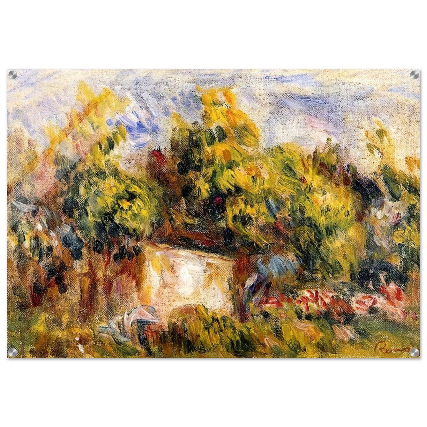 Landscape with Cabin - Pierre-Auguste Renoir Acrylic Print - 70x100 cm / 28x40″ inches