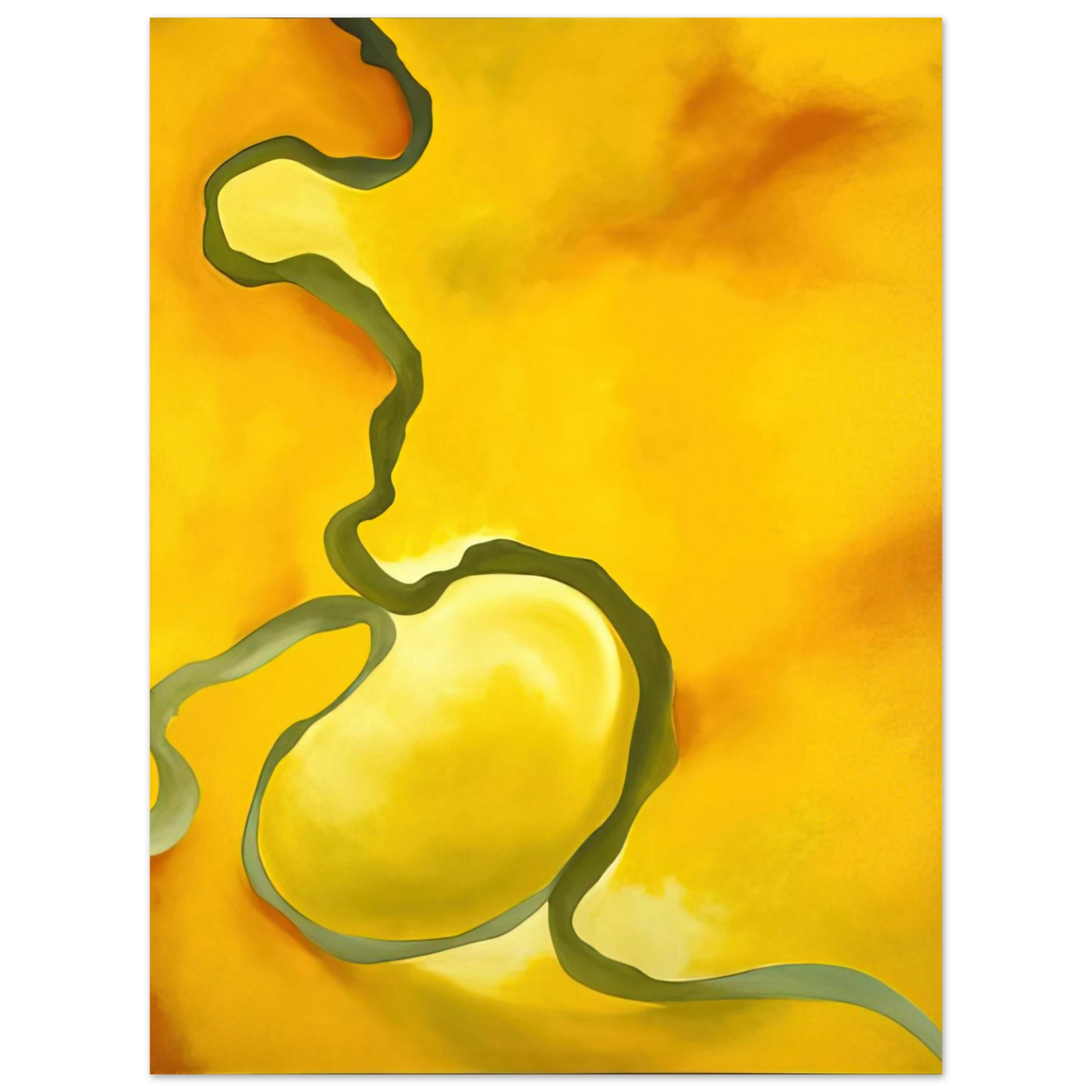 Georgia O'Keeffe - Green, Yellow and Orange Fine Art Poster - 13x18 cm / 5x7 inches