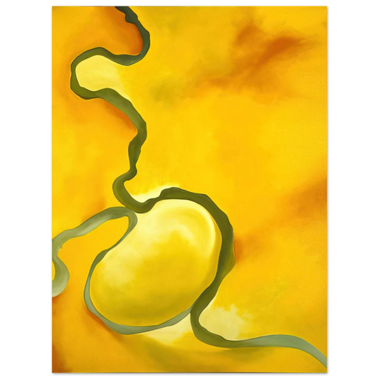 Georgia O'Keeffe - Green, Yellow and Orange Fine Art Poster - 13x18 cm / 5x7 inches
