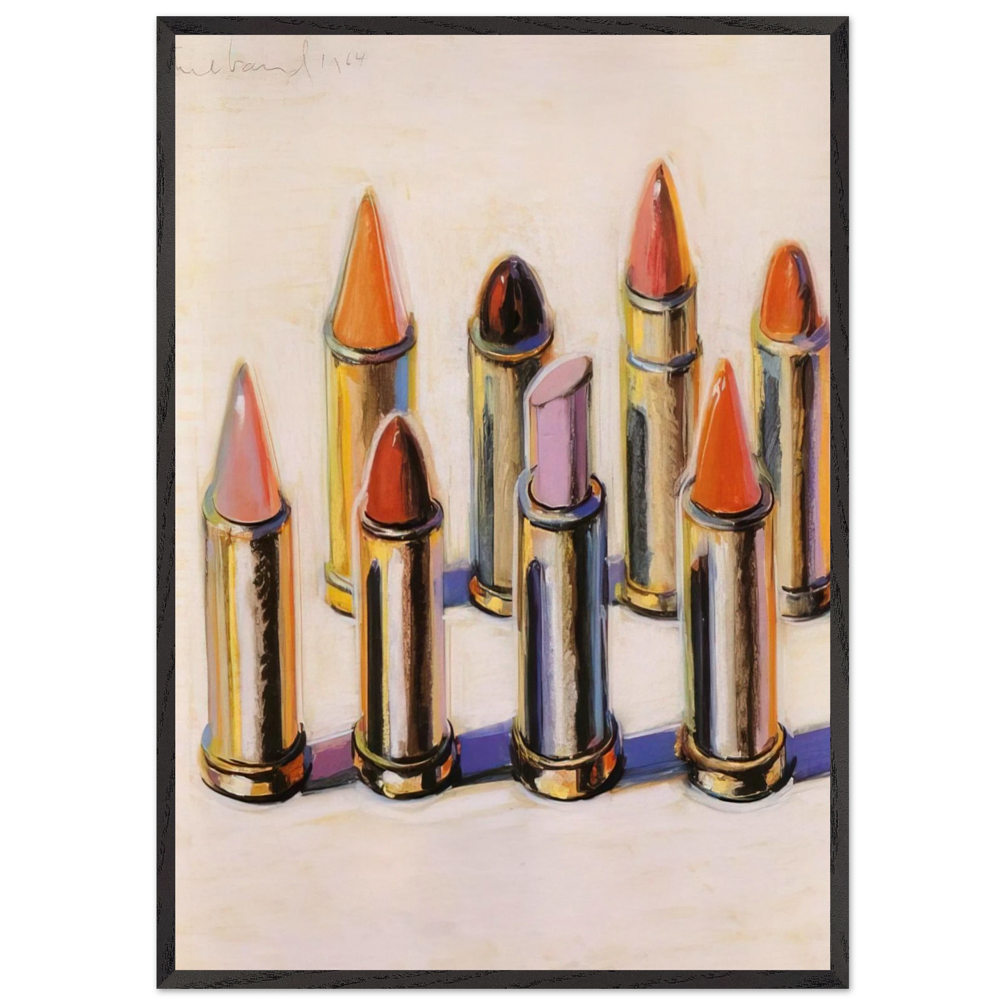Lipsticks - 1964 - Wayne Thiebaud Framed Art Print – Black Wooden Frame - Default Title - -Framed Art Print