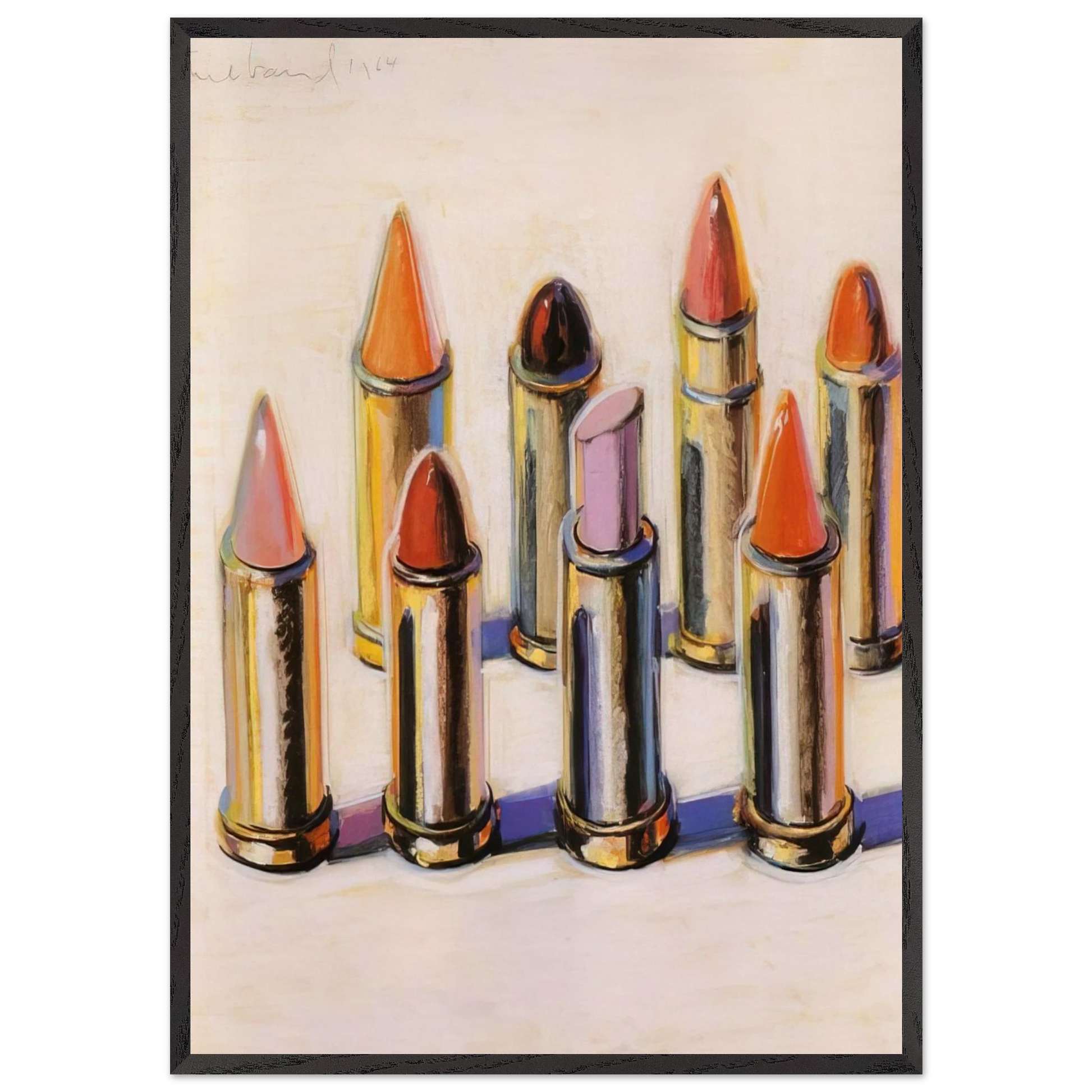 Lipsticks - 1964 - Wayne Thiebaud Framed Art Print – Black Wooden Frame - Default Title - -Framed Art Print