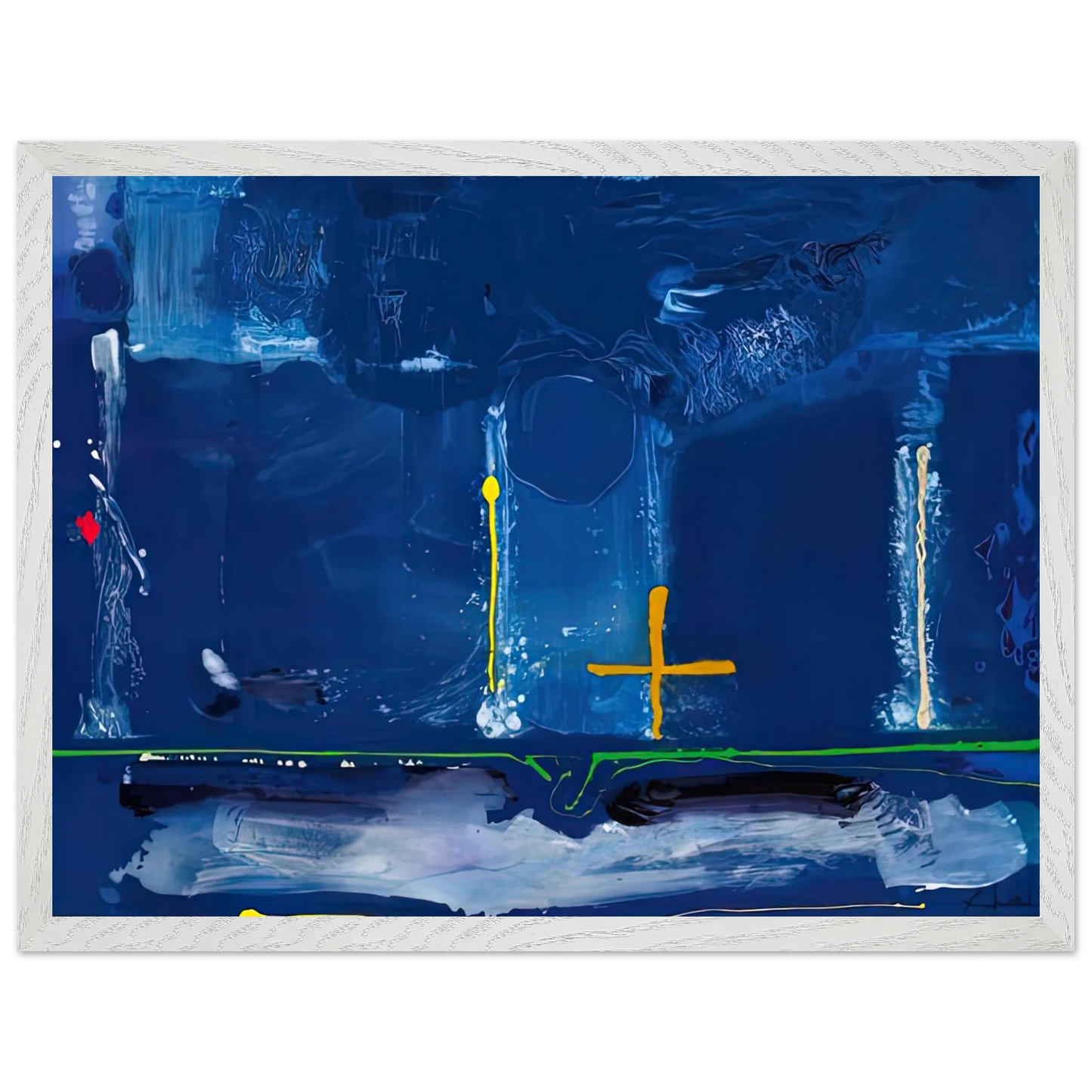 Helen Frankenthaler - Sister Sky, 1991- Wall Art - 30x40 cm / 12x16 inches - Premium Wooden Framed Poster With Fine Art Paper - Wood frame
