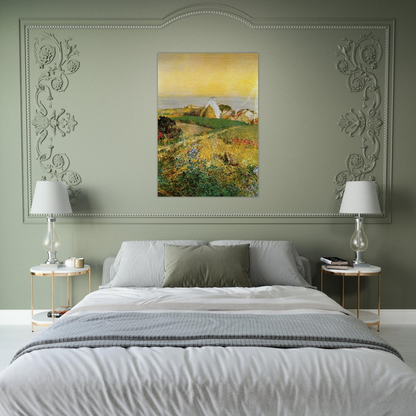 Villers-le-Bel aka The Enchanted Hour - Childe Hassam Brushed Aluminum Print - 70x100 cm / 28x40 inches | Childe Hassam Aluminum Print | Childe Hassam Prints