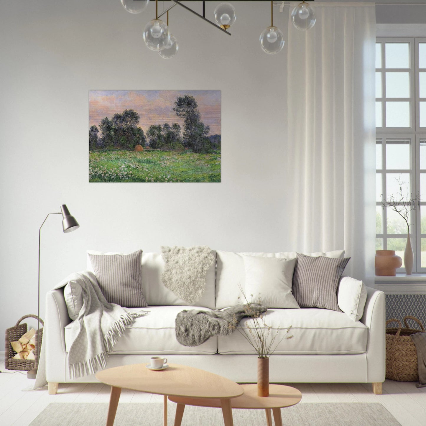 Meadow in Giverny - claude monet Brushed Aluminum Print - 70x100 cm / 28x40 inches | claude monet Aluminum Print | claude monet Prints