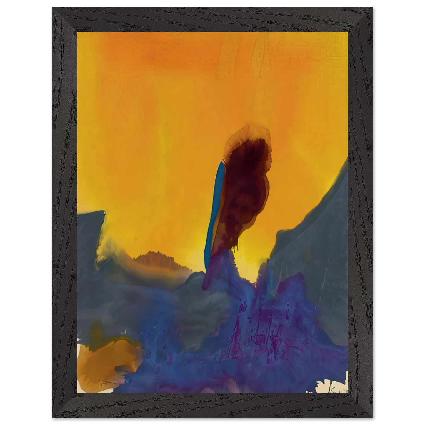 Helen Frankenthaler - Glow II - 1968 Wall art - 70x100 cm / 28x40 inches - Premium Wooden Framed Poster With Fine Art Paper - Wood frame