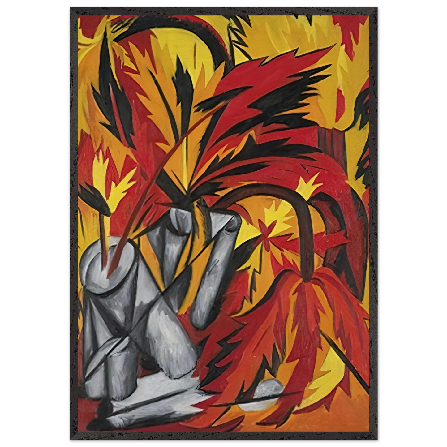 Flowers - 1912 - Natalia Goncharova Framed Art Print – Black Wooden Frame - Default Title - -Framed Art Print