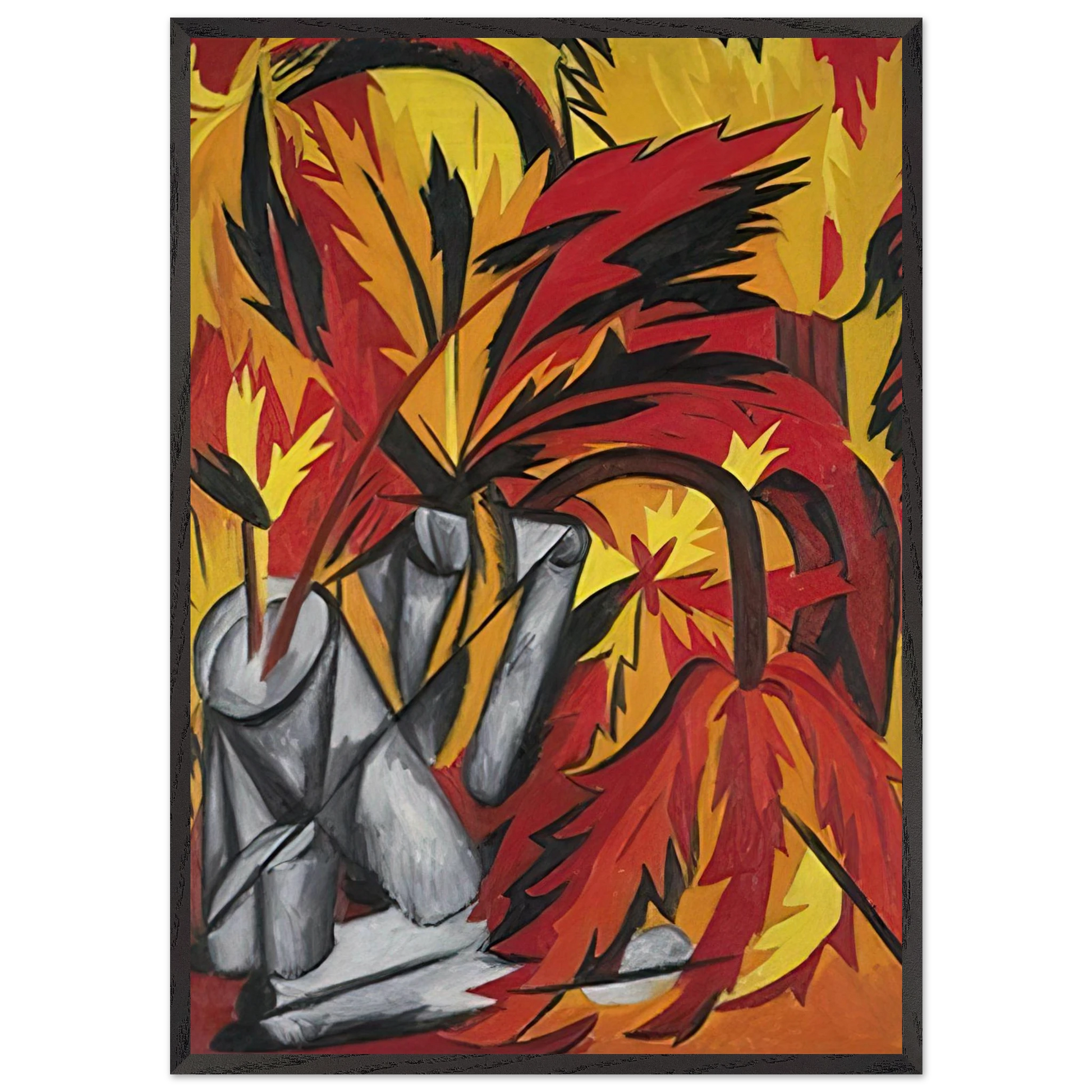 Flowers - 1912 - Natalia Goncharova Framed Art Print – Black Wooden Frame - Default Title - -Framed Art Print