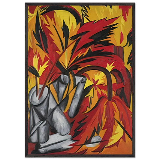 Flowers - 1912 - Natalia Goncharova Framed Art Print – Black Wooden Frame - Default Title - -Framed Art Print