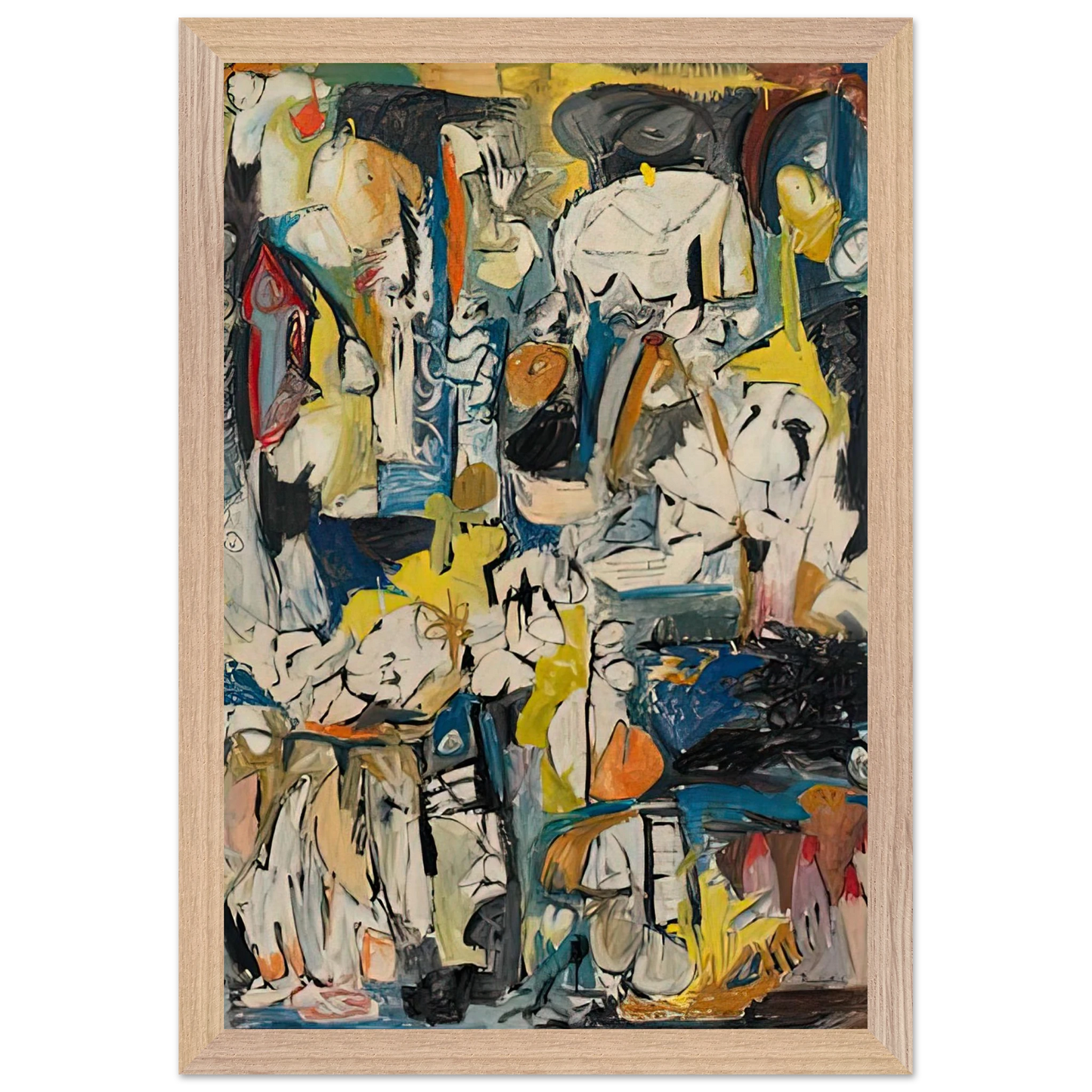 Helen Frankenthaler - Village, 1951- Wall Art - 30x40 cm / 12x16 inches - Premium Wooden Framed Poster With Fine Art Paper - Black frame