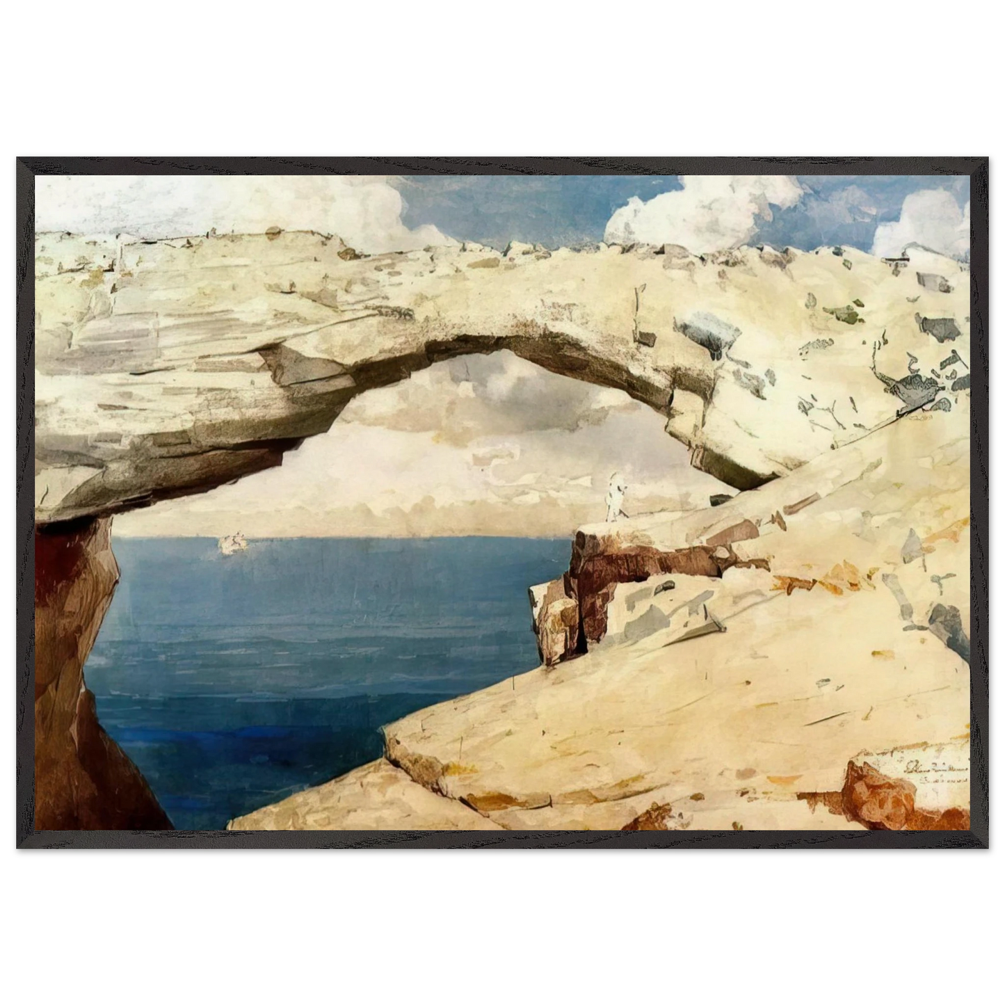 GLASS WINDOWS BAHAMAS 1885 - Winslow Homer Framed Art Print – Black Wooden Frame - Default Title - -Framed Art Print