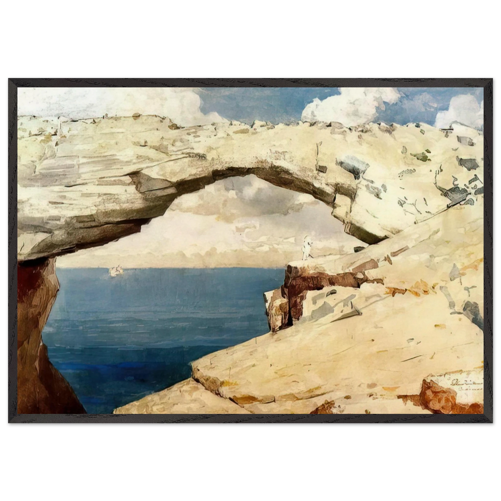 GLASS WINDOWS BAHAMAS 1885 - Winslow Homer Framed Art Print – Black Wooden Frame - Default Title - -Framed Art Print