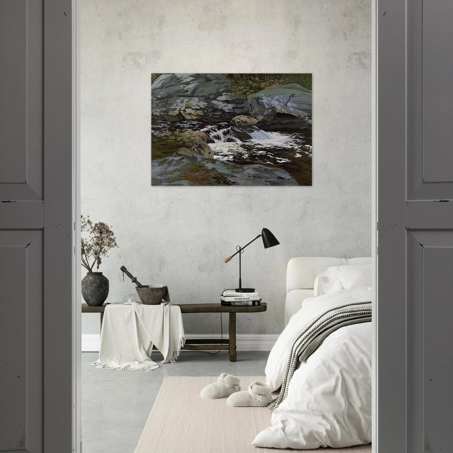 Cascade - 1974 - Neil Welliver Brushed Aluminum Print - 70x100 cm / 28x40 inches | Neil Welliver Aluminum Print | Neil Welliver Prints