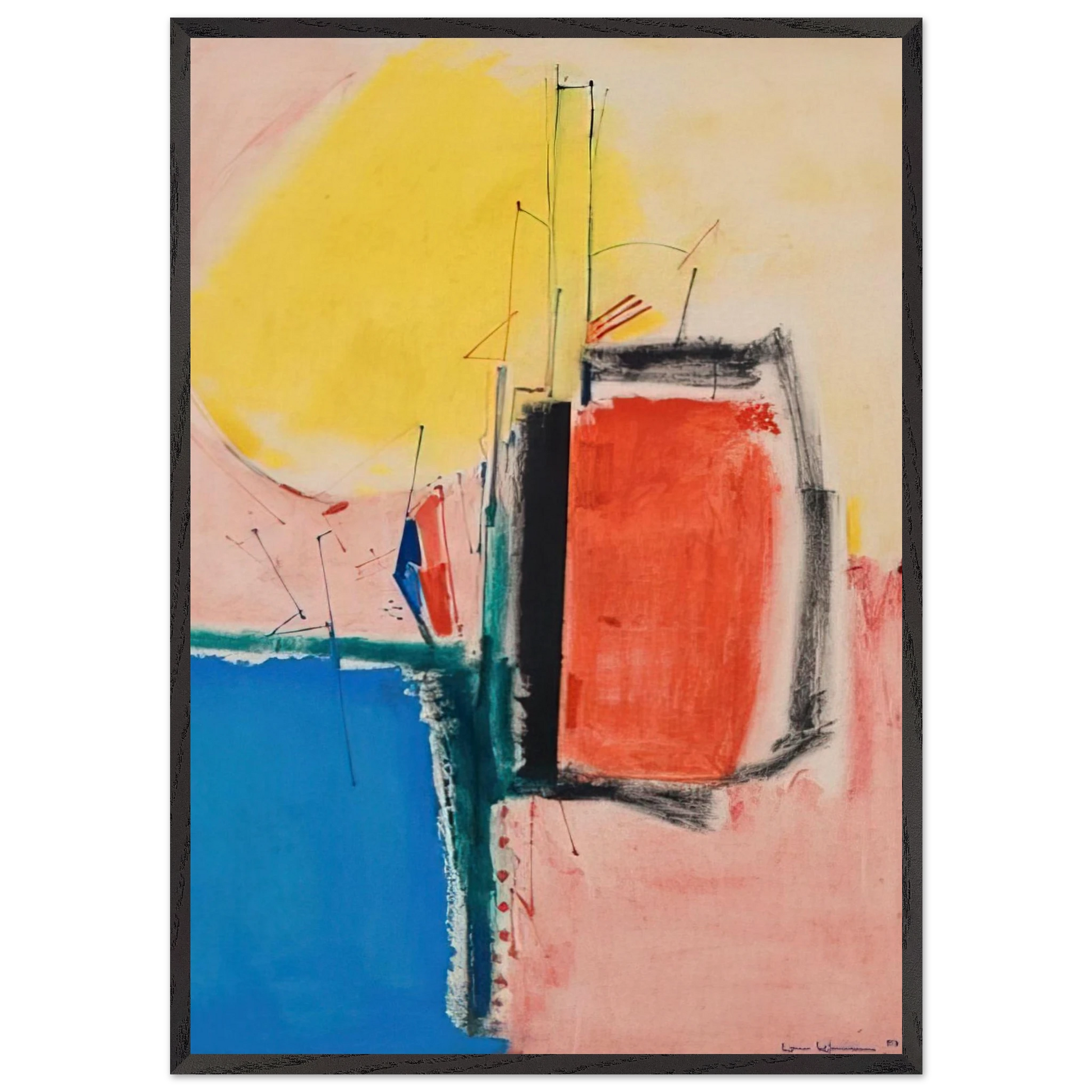Composition No 1 - Hans Hofmann Framed Art Print – Black Wooden Frame - Default Title - -Framed Art Print