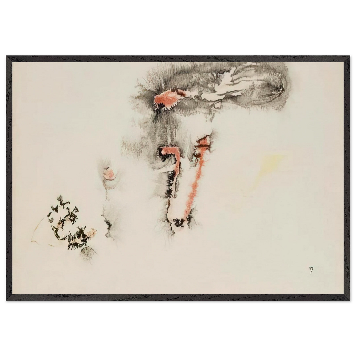 Untitled N23 - Henri Michaux Framed Art Print – Black Wooden Frame - Default Title - -Framed Art Print