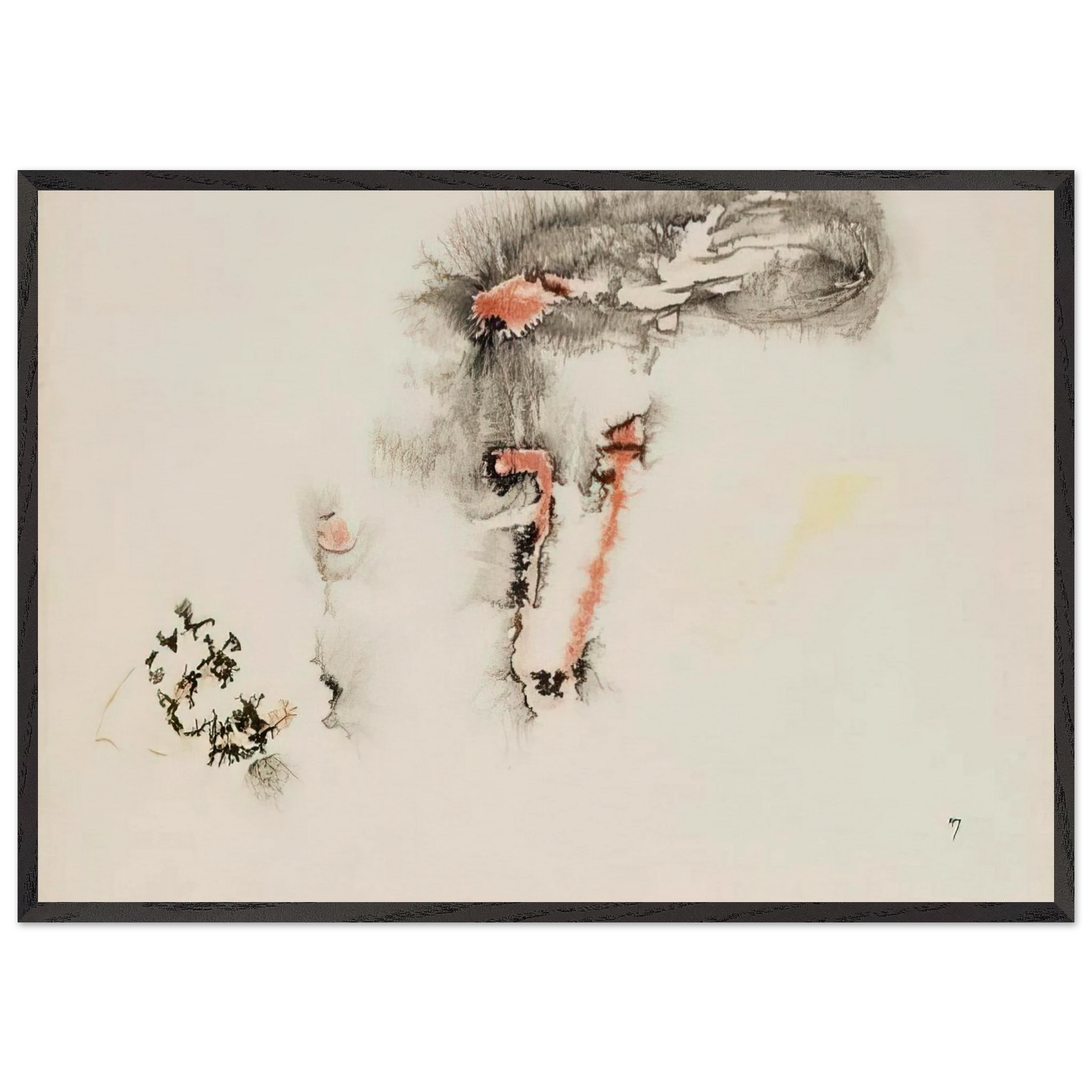 Untitled N23 - Henri Michaux Framed Art Print – Black Wooden Frame - Default Title - -Framed Art Print