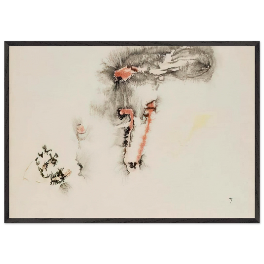 Untitled N23 - Henri Michaux Framed Art Print – Black Wooden Frame - Default Title - -Framed Art Print