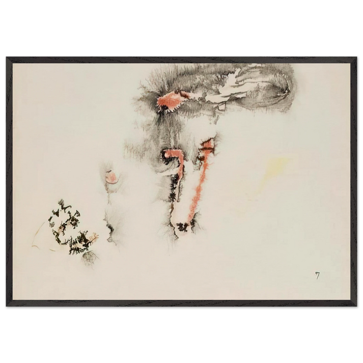 Untitled N23 - Henri Michaux 70x100 cm / 28x40 inches Framed Art Print – Black Wooden Frame