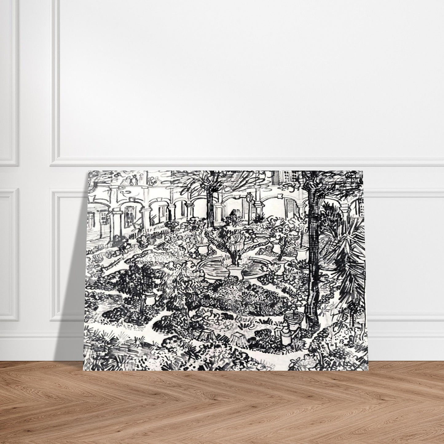 The Courtyard of the Hospital at Arles - Vincent van Gogh Acrylic Print - 70x100 cm / 28x40″ inches | Vincent van Gogh Wall Art | Vincent van Gogh Prints