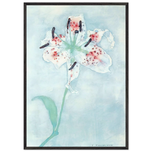 Lily - Piet Mondrian 70x100 cm / 28x40 inches Framed Art Print – Black Wooden Frame