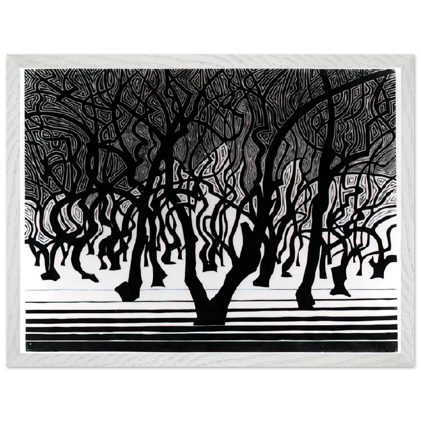 MC Escher - ESCHER (9) Wall Art - 60x80 cm / 24x32 inches - Premium Wooden Framed Poster With Fine Art Paper - Black frame