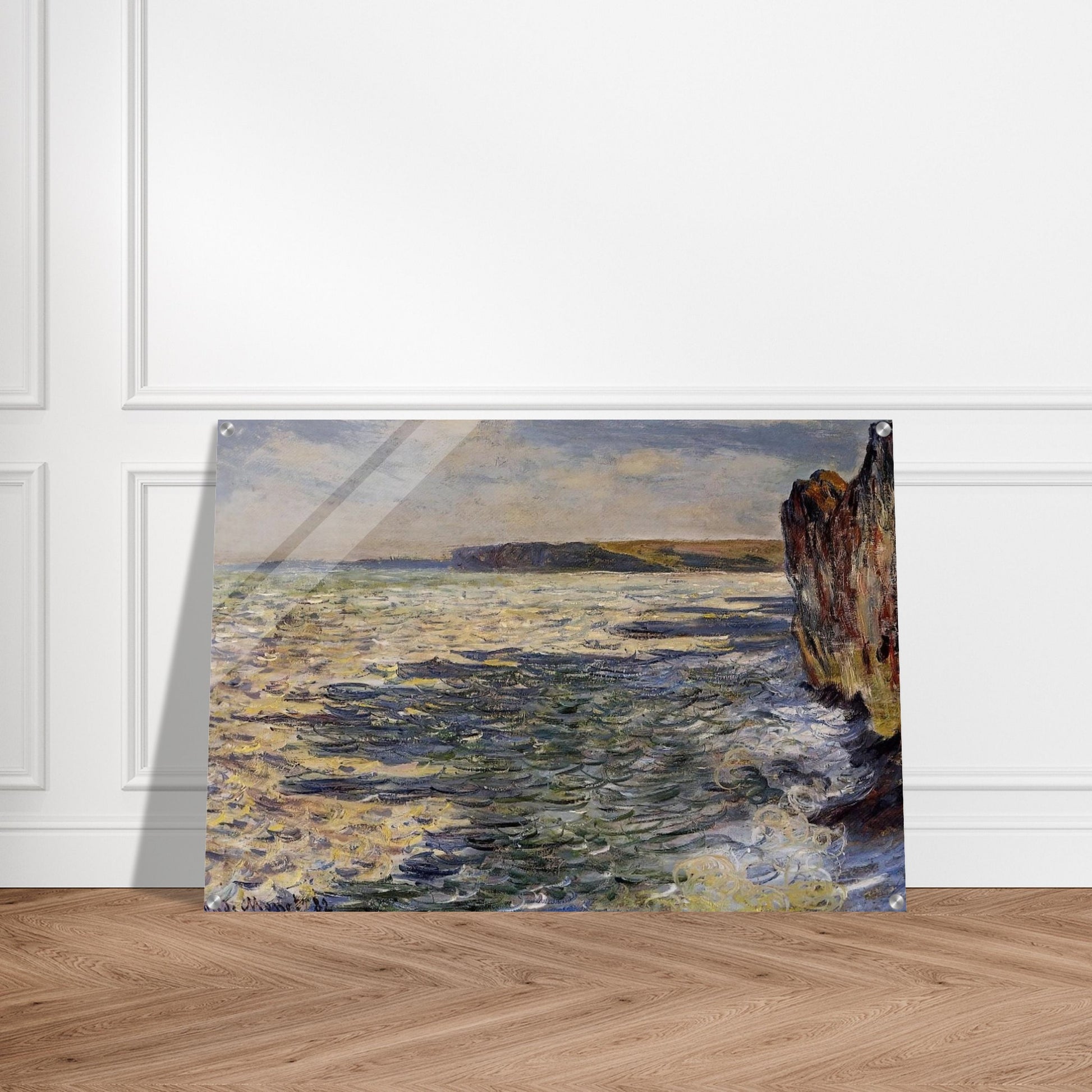 Waves and Rocks at Pourville - claude monet Acrylic Print - 70x100 cm / 28x40″ inches
