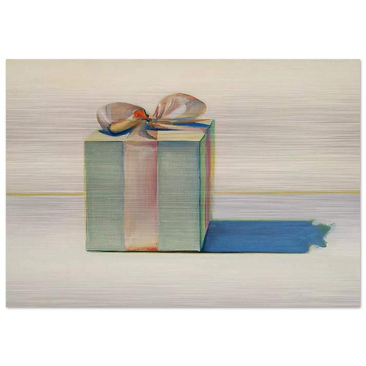 Gift Box - 1971 - Wayne Thiebaud Brushed Aluminum Print - 70x100 cm / 28x40 inches | Wayne Thiebaud Aluminum Print | Wayne Thiebaud Prints