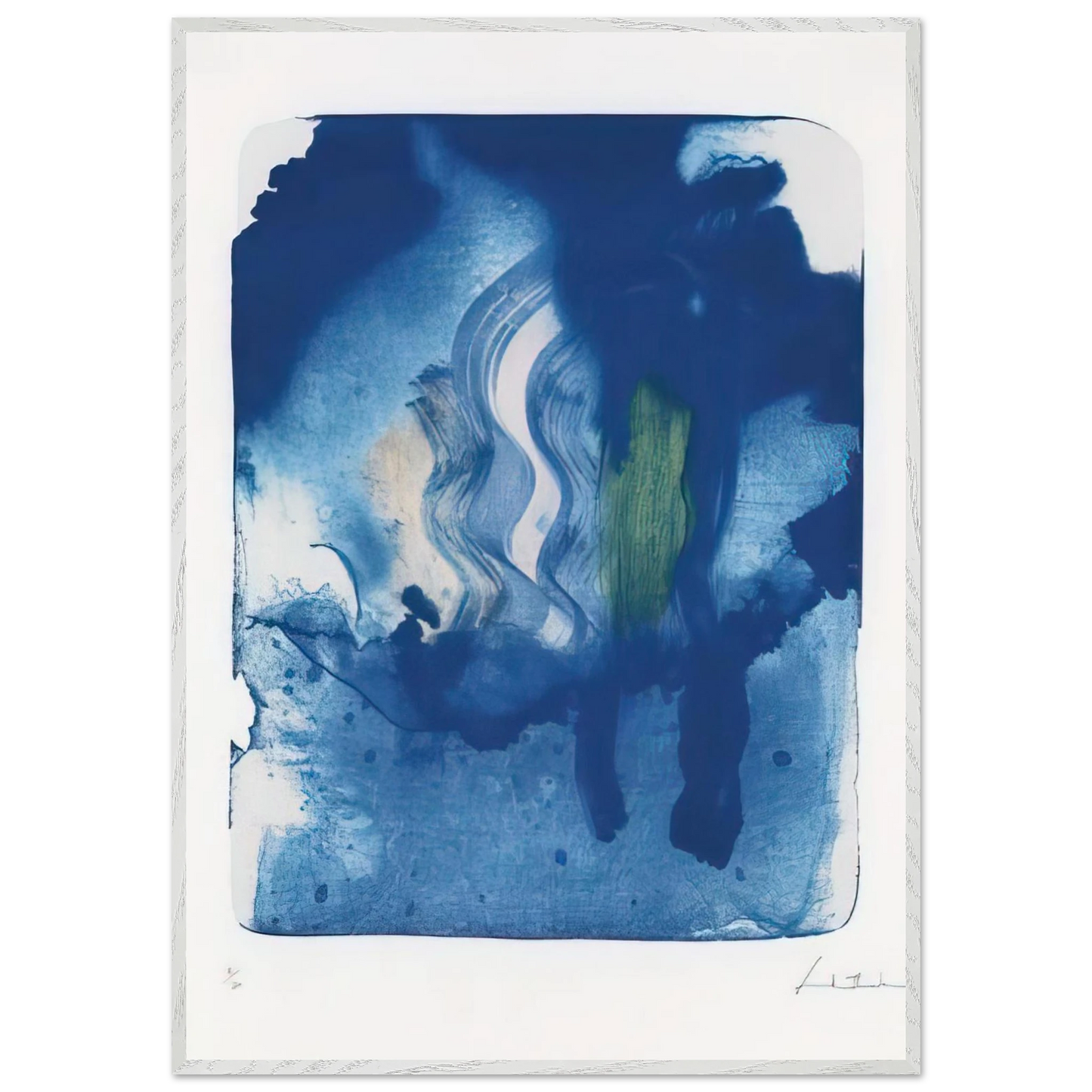 Helen Frankenthaler - Reflections V - 1995 Wall art - 40x50 cm / 16x20 inches - Premium Wooden Framed Poster With Fine Art Paper - Wood frame