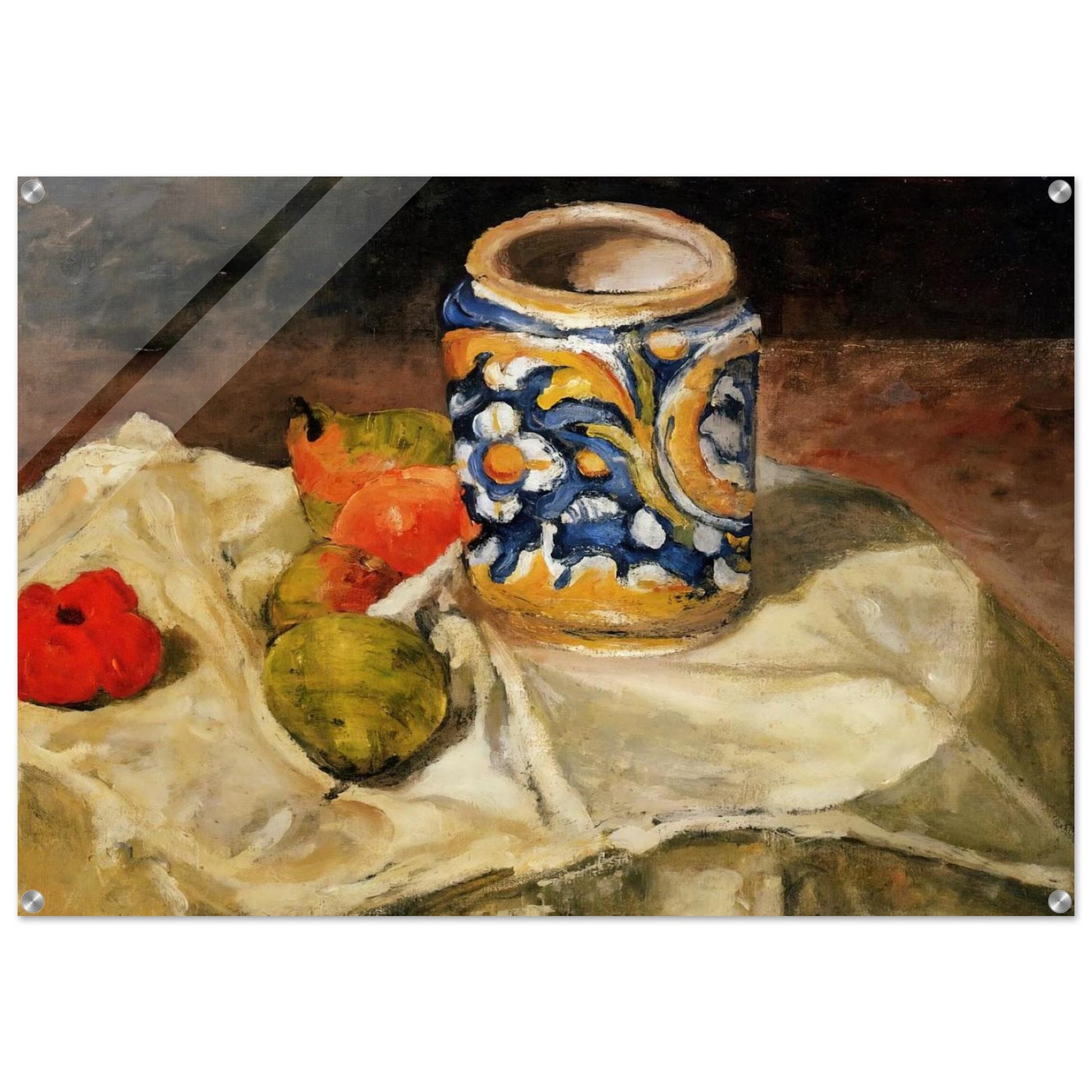 Still life with Italian earthenware jar - Paul Cézanne Acrylic Print - 70x100 cm / 28x40″ inches