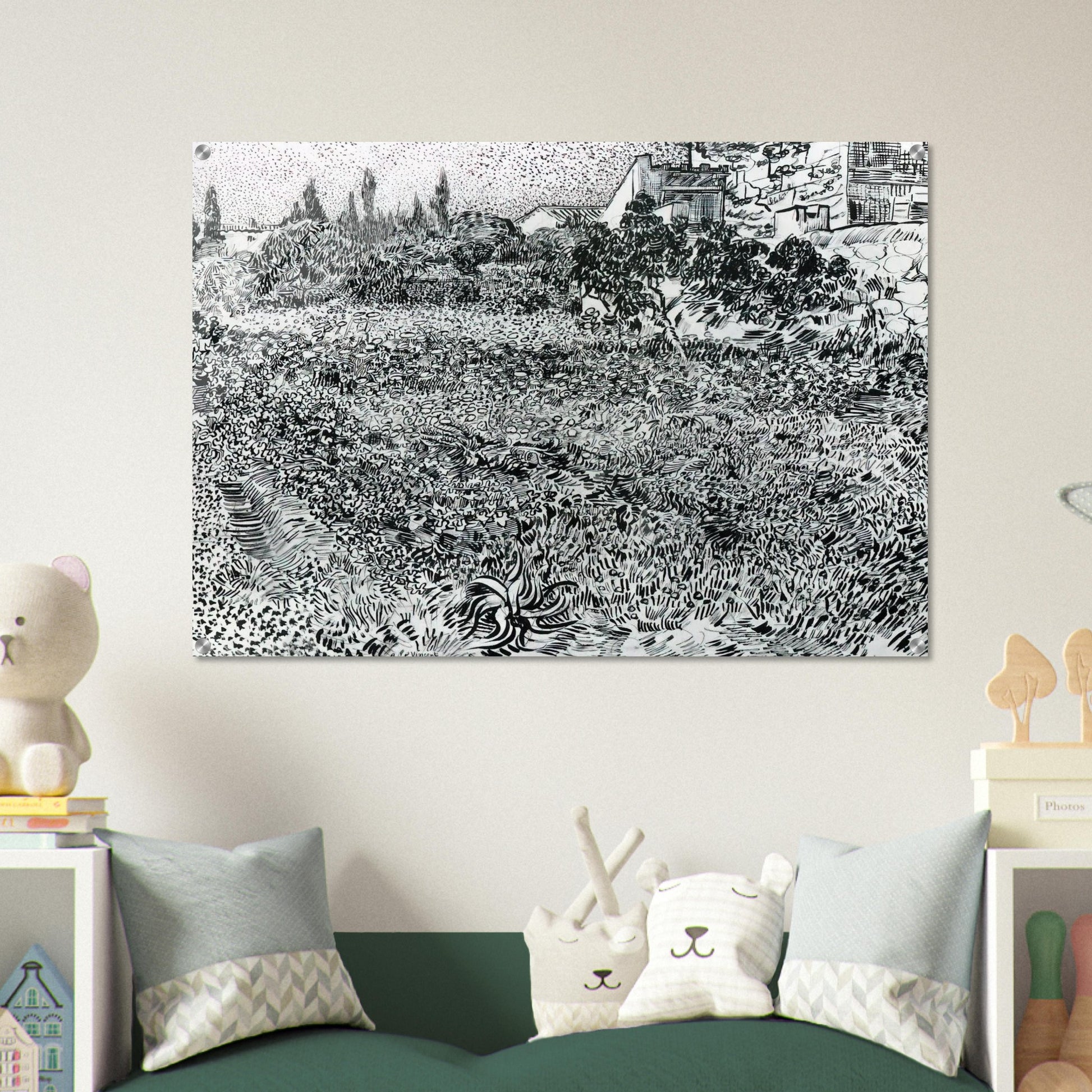 Garden with Flowers - Vincent van Gogh Acrylic Print - 70x100 cm / 28x40″ inches