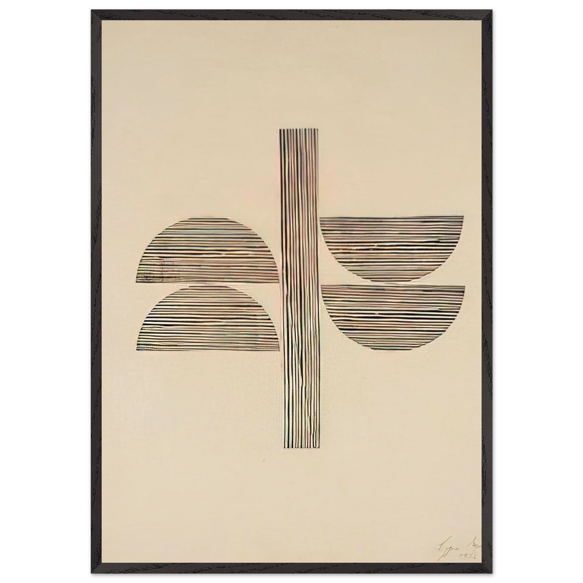 Tecelar - 1956 - Lygia Pape Framed Art Print – Black Wooden Frame - Default Title - -Framed Art Print