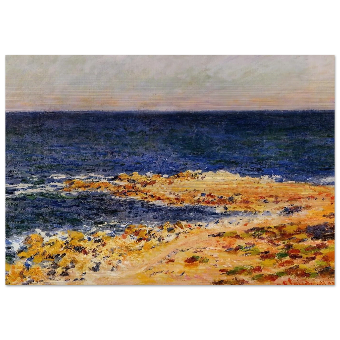 The Big Blue at Antibes - claude monet Brushed Aluminum Print - 70x100 cm / 28x40 inches | claude monet Aluminum Print | claude monet Prints