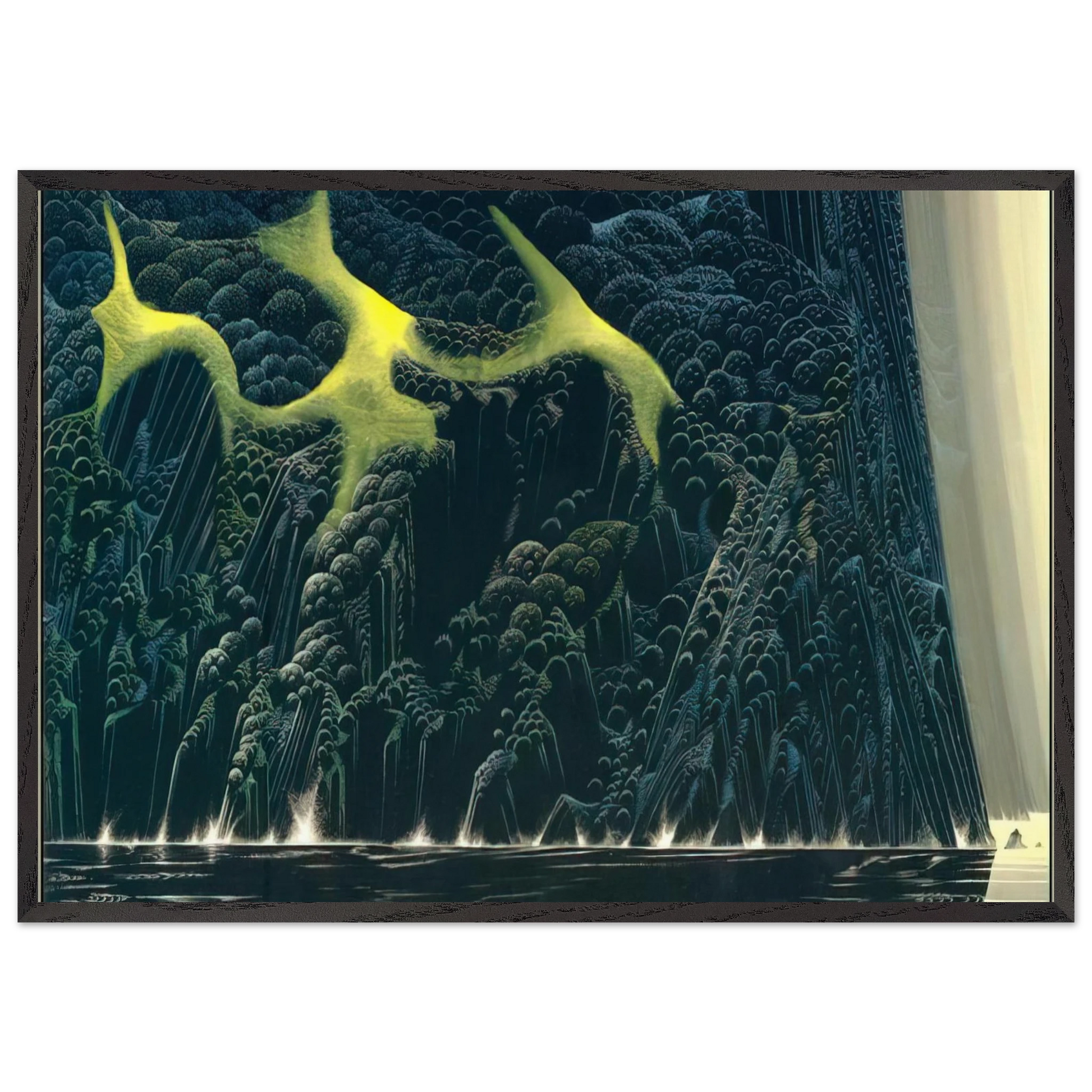 Out of the Sea - Eyvind Earle Framed Art Print – Black Wooden Frame - Default Title - -Framed Art Print