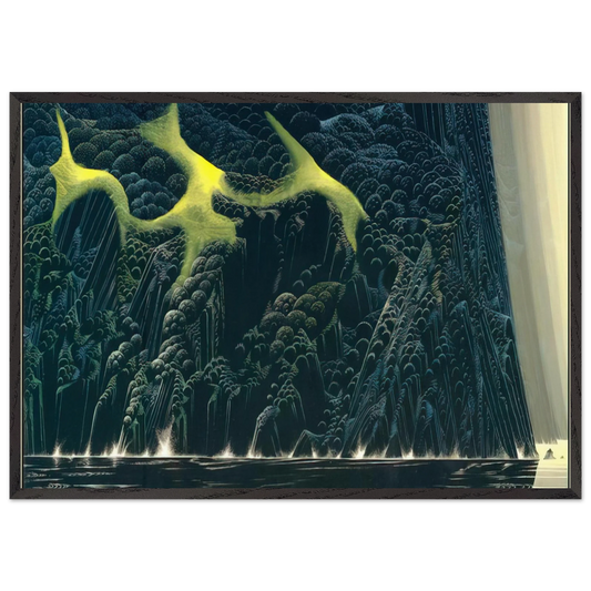 Out of the Sea - Eyvind Earle 70x100 cm / 28x40 inches Framed Art Print – Black Wooden Frame