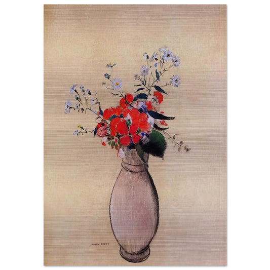 BOUQUET OF FLOWERS 2 - Odilon Redon Brushed Aluminum Print - 70x100 cm / 28x40 inches | Odilon Redon Aluminum Print | Odilon Redon Prints