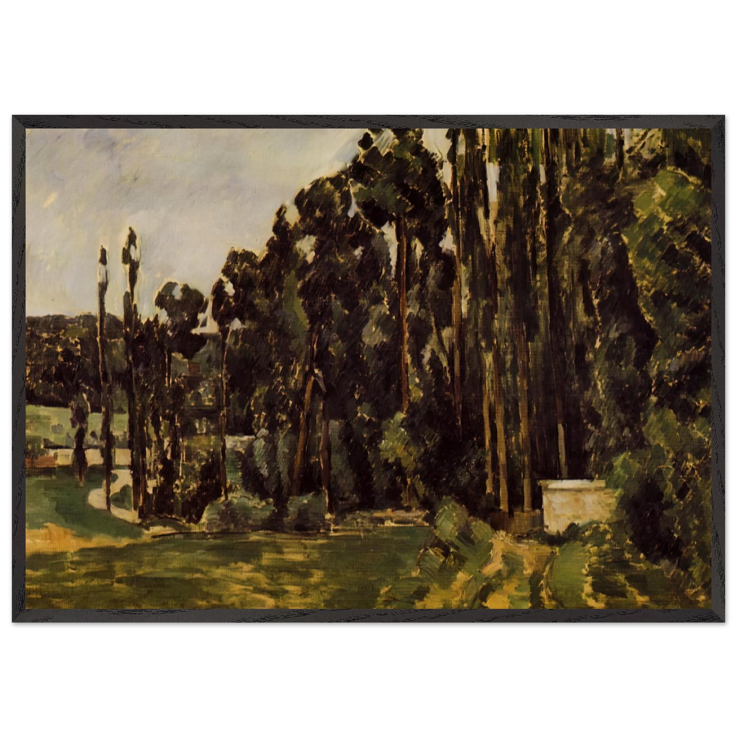 Poplars N2 - Paul Cezanne Framed Art Print – Black Wooden Frame - Default Title - -Framed Art Print