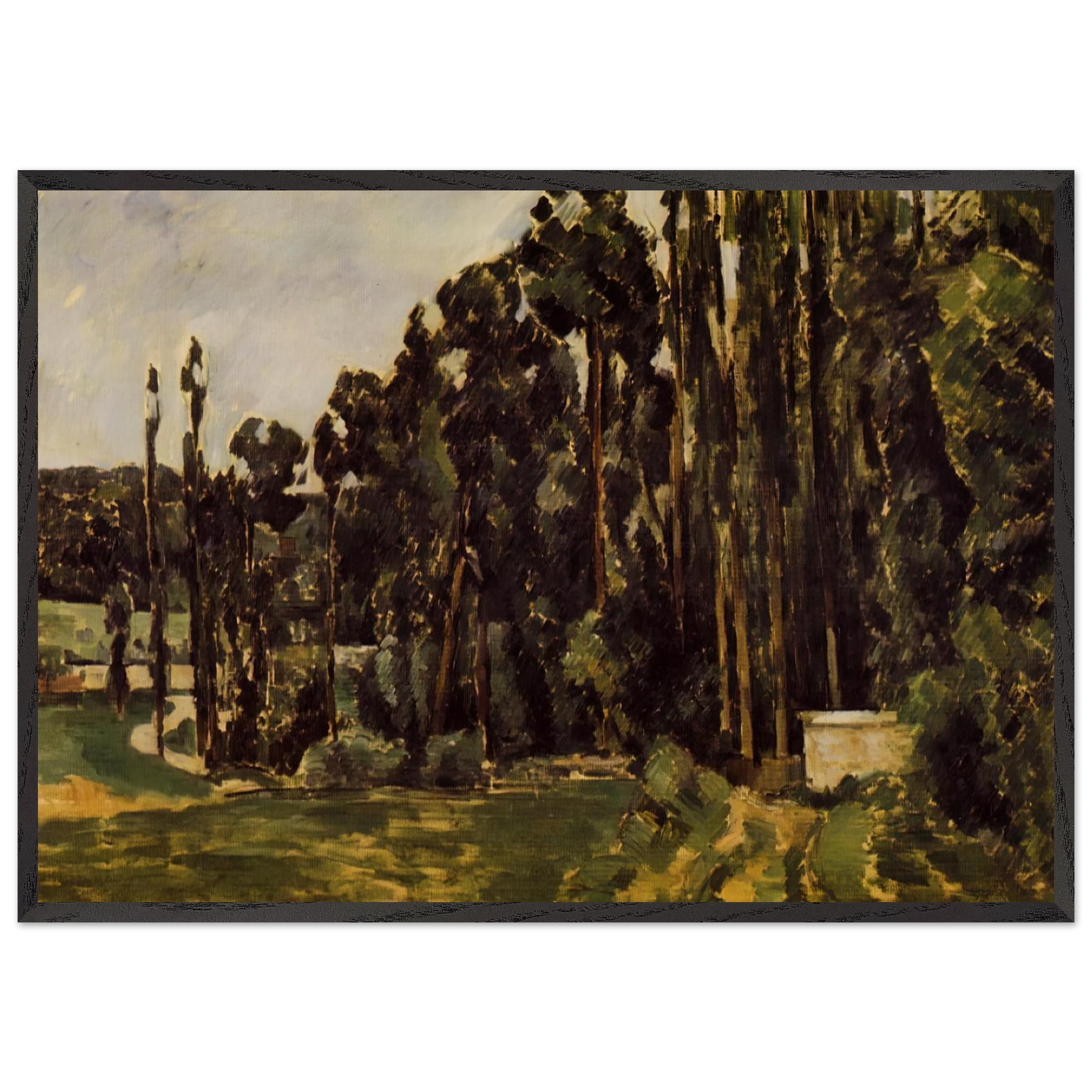 Poplars N2 - Paul Cezanne Framed Art Print – Black Wooden Frame - Default Title - -Framed Art Print