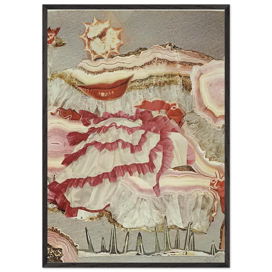 AROUND A RED MOUTH 1967 - Hannah Hoch Framed Art Print – Black Wooden Frame - Default Title - -Framed Art Print