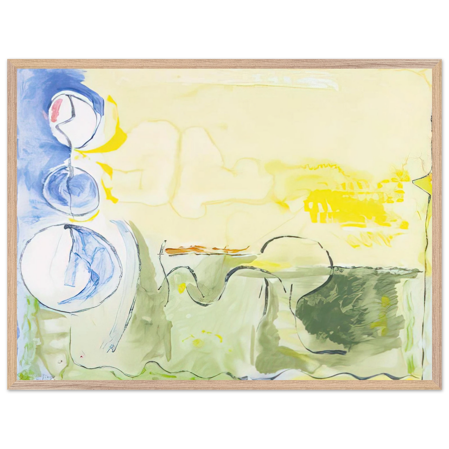 Helen Frankenthaler - Flotilla - 2006 Wall art - 21x29.7 cm / 8x12" - Premium Wooden Framed Poster With Fine Art Paper - Black frame