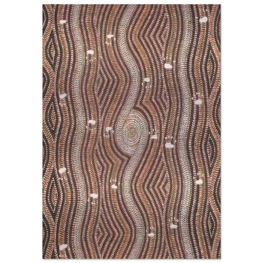 Possum Dreaming - 1985 - Clifford Possum Tjapaltjarri Brushed Aluminum Print - 70x100 cm / 28x40 inches | Clifford Possum Tjapaltjarri Aluminum Print | Clifford Possum Tjapaltjarri Prints
