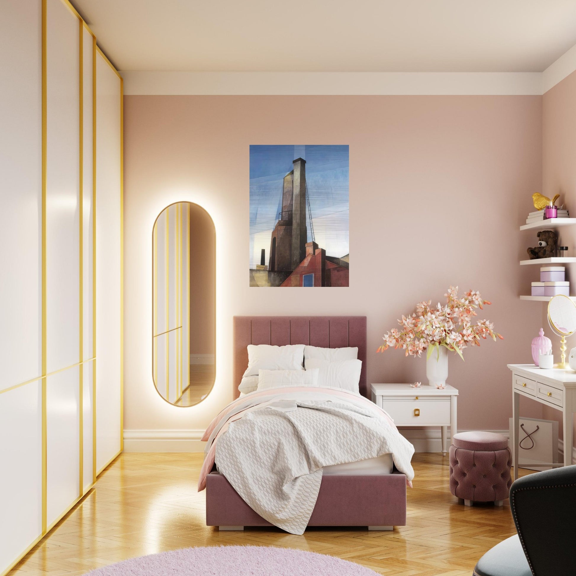 Aucassin and Nicolette - 1921 - Charles Demuth Brushed Aluminum Print - 70x100 cm / 28x40 inches | Charles Demuth Aluminum Print | Charles Demuth Prints