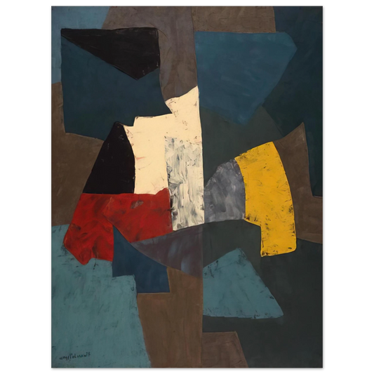 Serge Poliakoff - Abstract Composition - 1954 Fine Art Poster - Default Title