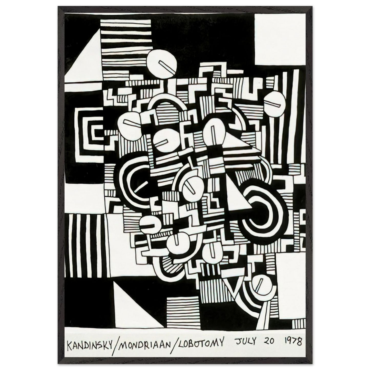 UNTITLED 1978 N3 - Keith Haring Framed Art Print – Black Wooden Frame - Default Title - -Framed Art Print