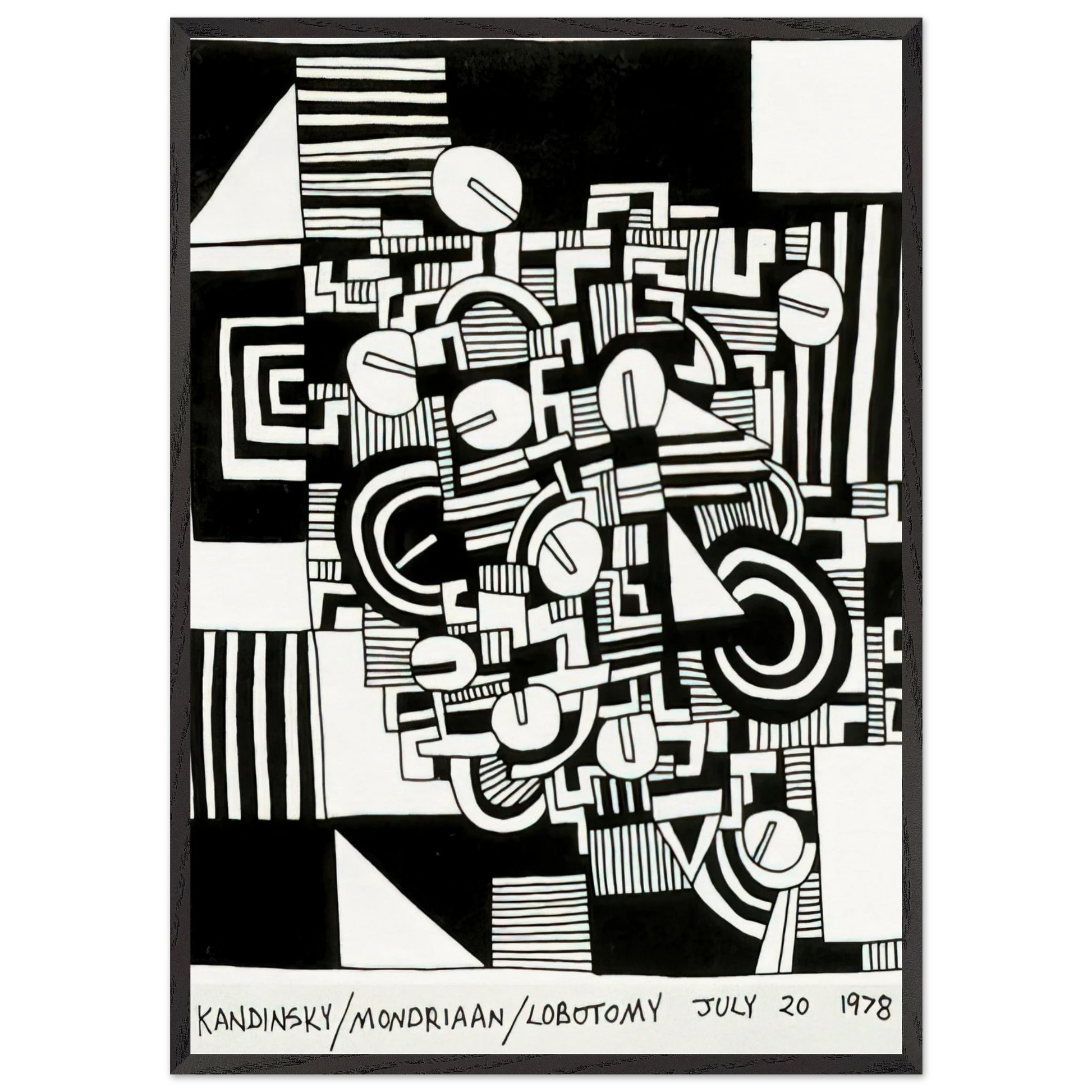 UNTITLED 1978 N3 - Keith Haring Framed Art Print – Black Wooden Frame - Default Title - -Framed Art Print