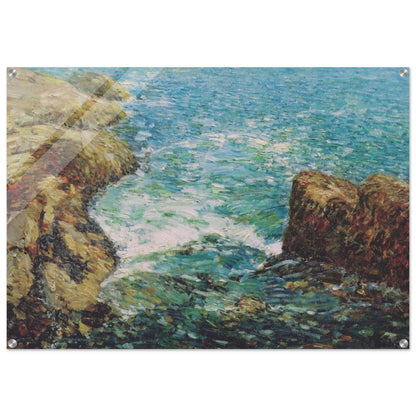 Surf and Rocks - Childe Hassam Acrylic Print - 70x100 cm / 28x40″ inches