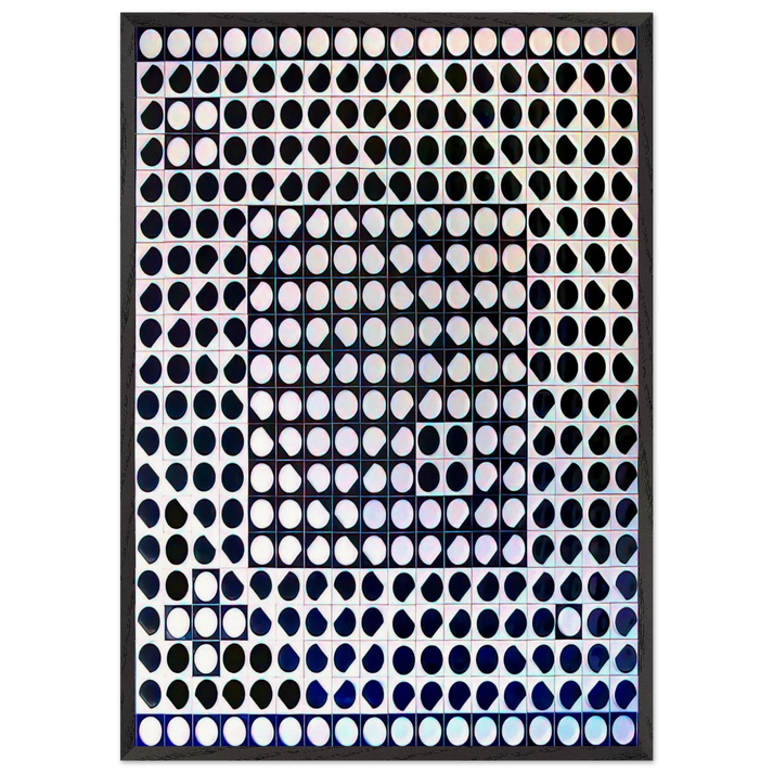 Caopeo - 1964 - Victor Vasarely 70x100 cm / 28x40 inches Framed Art Print – Black Wooden Frame