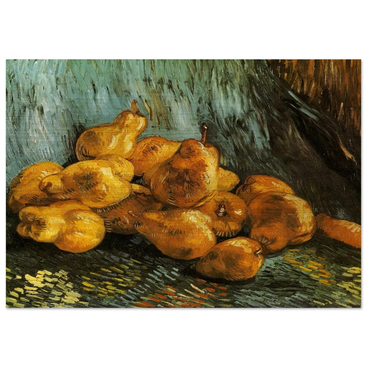 Still Life with Pears - Vincent van Gogh Brushed Aluminum Print - 70x100 cm / 28x40 inches | Vincent van Gogh Aluminum Print | Vincent van Gogh Prints